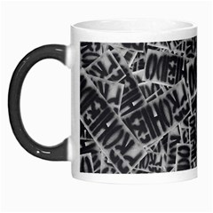 Rebel Life: Typography Black And White Pattern Morph Mug by dflcprintsclothing