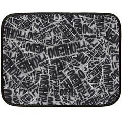 Rebel Life: Typography Black And White Pattern Two Sides Fleece Blanket (mini) by dflcprintsclothing