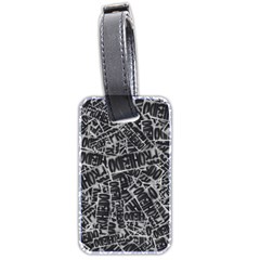 Rebel Life: Typography Black And White Pattern Luggage Tag (two Sides) by dflcprintsclothing