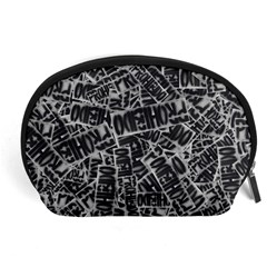 Rebel Life: Typography Black And White Pattern Accessory Pouch (large)