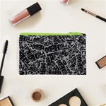 Rebel Life: Typography Black and White Pattern Cosmetic Bag (XS) Back