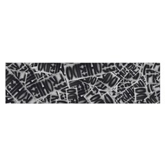 Rebel Life: Typography Black And White Pattern Oblong Satin Scarf (16  X 60 ) by dflcprintsclothing