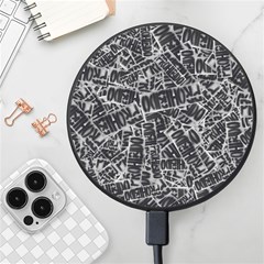 Rebel Life: Typography Black And White Pattern Wireless Fast Charger(black) by dflcprintsclothing