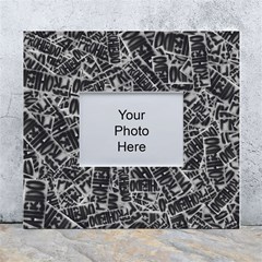 Rebel Life: Typography Black And White Pattern White Wall Photo Frame 5  X 7 