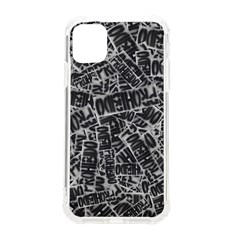 Rebel Life: Typography Black And White Pattern Iphone 11 Tpu Uv Print Case by dflcprintsclothing