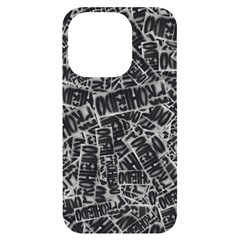 Rebel Life: Typography Black And White Pattern Iphone 14 Pro Black Uv Print Case by dflcprintsclothing