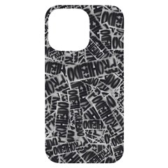 Rebel Life: Typography Black And White Pattern Iphone 14 Pro Max Black Uv Print Case by dflcprintsclothing