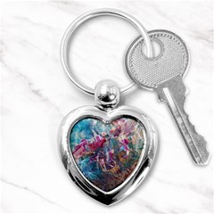 Straight Blend Module I Liquify 19-3 Color Edit Key Chain (heart) by kaleidomarblingart