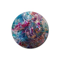 Straight Blend Module I Liquify 19-3 Color Edit Rubber Coaster (round) by kaleidomarblingart