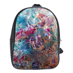 Straight Blend Module I Liquify 19-3 Color Edit School Bag (large) by kaleidomarblingart