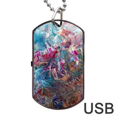 Straight Blend Module I Liquify 19-3 Color Edit Dog Tag Usb Flash (one Side) by kaleidomarblingart