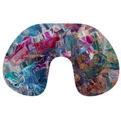 Straight Blend Module I Liquify 19-3 Color Edit Travel Neck Pillow by kaleidomarblingart