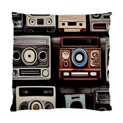 Retro Cameras Old Vintage Antique Technology Wallpaper Retrospective Standard Cushion Case (two Sides) by Grandong