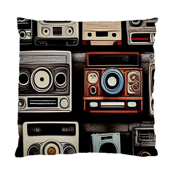 Retro Cameras Old Vintage Antique Technology Wallpaper Retrospective Standard Cushion Case (Two Sides)