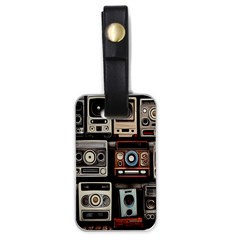 Retro Cameras Old Vintage Antique Technology Wallpaper Retrospective Luggage Tag (one Side) by Grandong