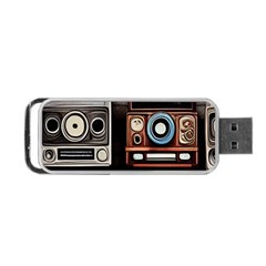 Retro Cameras Old Vintage Antique Technology Wallpaper Retrospective Portable Usb Flash (two Sides) by Grandong