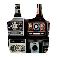 Retro Cameras Old Vintage Antique Technology Wallpaper Retrospective Full Print Recycle Bag (l) by Grandong