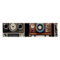 Retro Cameras Old Vintage Antique Technology Wallpaper Retrospective Banner And Sign 4  X 1  by Grandong