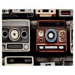 Retro Cameras Old Vintage Antique Technology Wallpaper Retrospective Premium Plush Fleece Blanket (medium) by Grandong