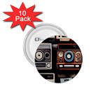 Retro Cameras Old Vintage Antique Technology Wallpaper Retrospective 1.75  Buttons (10 pack) Front