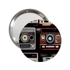 Retro Cameras Old Vintage Antique Technology Wallpaper Retrospective 2 25  Handbag Mirrors by Grandong