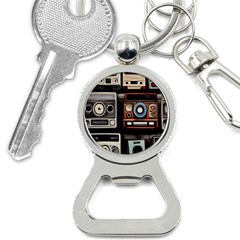 Retro Cameras Old Vintage Antique Technology Wallpaper Retrospective Bottle Opener Key Chain by Grandong