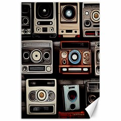 Retro Cameras Old Vintage Antique Technology Wallpaper Retrospective Canvas 24  X 36  by Grandong