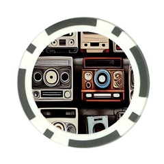 Retro Cameras Old Vintage Antique Technology Wallpaper Retrospective Poker Chip Card Guard by Grandong