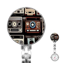 Retro Cameras Old Vintage Antique Technology Wallpaper Retrospective Stainless Steel Nurses Watch by Grandong