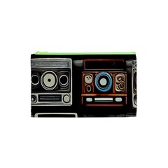 Retro Cameras Old Vintage Antique Technology Wallpaper Retrospective Cosmetic Bag (xs) by Grandong