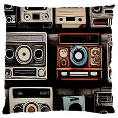 Retro Cameras Old Vintage Antique Technology Wallpaper Retrospective 16  Baby Flannel Cushion Case (two Sides) by Grandong