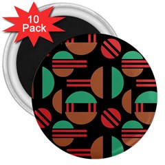 Abstract Geometric Pattern 3  Magnets (10 Pack) 