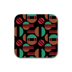 Abstract Geometric Pattern Rubber Square Coaster (4 Pack)