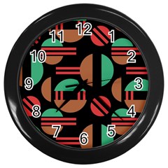 Abstract Geometric Pattern Wall Clock (black)