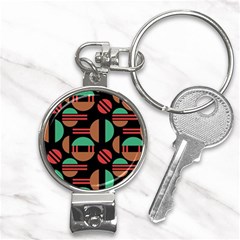 Abstract Geometric Pattern Nail Clippers Key Chain