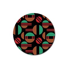 Abstract Geometric Pattern Rubber Coaster (round)