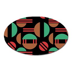 Abstract Geometric Pattern Oval Magnet