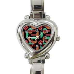 Abstract Geometric Pattern Heart Italian Charm Watch