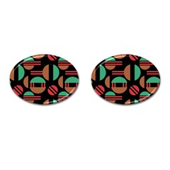 Abstract Geometric Pattern Cufflinks (oval)