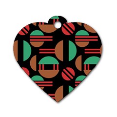 Abstract Geometric Pattern Dog Tag Heart (two Sides)