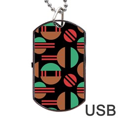 Abstract Geometric Pattern Dog Tag Usb Flash (two Sides)