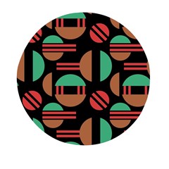 Abstract Geometric Pattern Mini Round Pill Box by Maspions