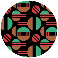 Abstract Geometric Pattern Wooden Puzzle Round