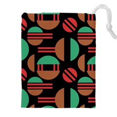 Abstract Geometric Pattern Drawstring Pouch (4xl)