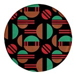 Abstract Geometric Pattern Round Glass Fridge Magnet (4 pack) Front