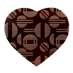 Abstract Geometric Pattern Heart Wood Jewelry Box by Maspions