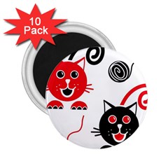 Cat Little Ball Animal 2 25  Magnets (10 Pack) 