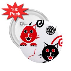 Cat Little Ball Animal 2 25  Buttons (100 Pack) 