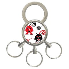 Cat Little Ball Animal 3-ring Key Chain