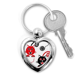 Cat Little Ball Animal Key Chain (heart)